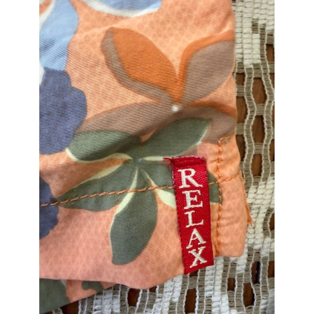 Tommy Bahama Relax Mens Orange Hibiscus Floral Swim Trunks Board Shorts Medium